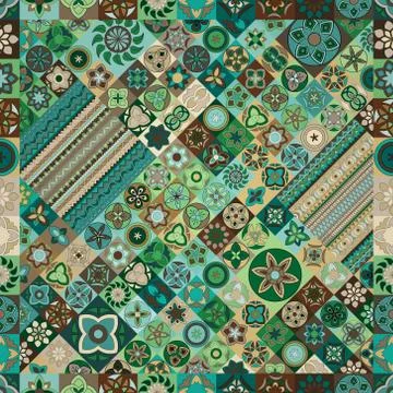 Seamless pattern. Vintage decorative elements. Hand drawn background. Islam,  스톡 일러스트