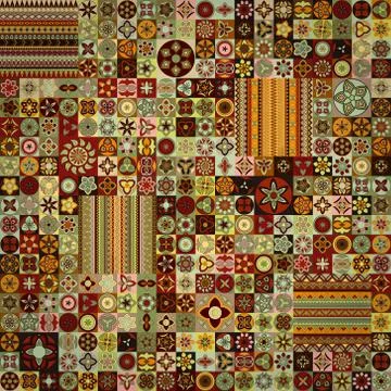 Seamless pattern. Vintage decorative elements. Hand drawn background. Islam,  Illustrazione stock