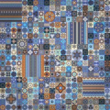 Seamless pattern. Vintage decorative elements. Hand drawn background. Islam,  스톡 일러스트