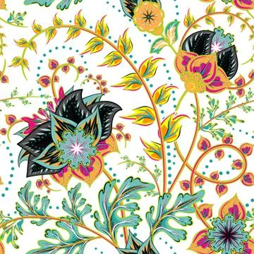 Seamless pattern. Vintage decorative elements. Hand drawn background. Arabic Stock Illustration