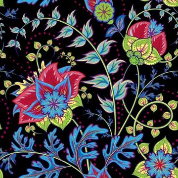 Seamless pattern. Vintage decorative elements. Hand drawn background. Arabic Stock Illustration