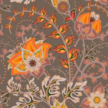 Seamless pattern. Vintage decorative elements. Hand drawn background. Arabic Stock Illustration