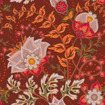 Seamless pattern. Vintage decorative elements. Hand drawn background. Arabic Stock Illustration