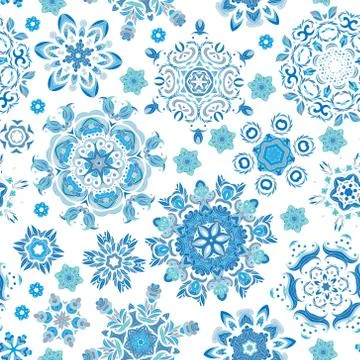 Seamless pattern. Vintage decorative elements. Hand drawn background. Islam イラスト素材