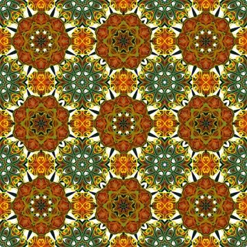 Seamless pattern. Vintage decorative elements. Hand drawn background. Islam イラスト素材