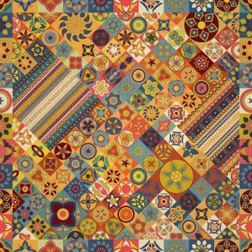 Seamless pattern. Vintage decorative elements. Hand drawn background. Islam.. Illustrazione stock