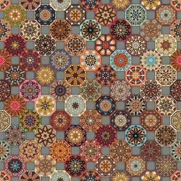 Seamless pattern. Vintage decorative elements. Hand drawn background. Islam.. Stock Illustration