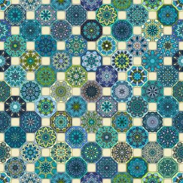 Seamless pattern. Vintage decorative elements. Hand drawn background. Islam.. Stock Illustration