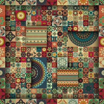 Seamless pattern. Vintage decorative elements. Hand drawn background. Islam.. 스톡 일러스트