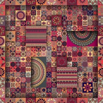 Seamless pattern. Vintage decorative elements. Hand drawn background. Islam.. Stock Illustration