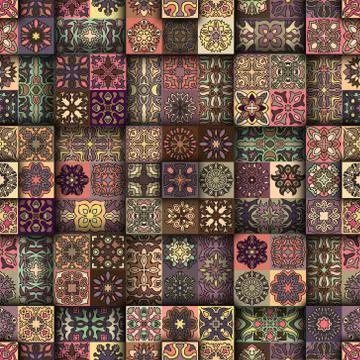 Seamless pattern. Vintage decorative elements. Hand drawn background. Islam.. Illustrazione stock