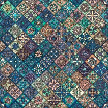 Seamless pattern. Vintage decorative elements. Hand drawn background. Islam.. Stock Illustration