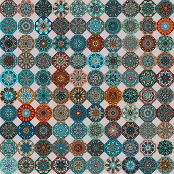 Seamless pattern. Vintage decorative elements. Hand drawn background. Islam.. Stock Illustration