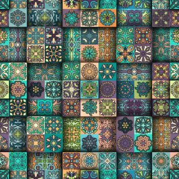 Seamless pattern. Vintage decorative elements. Hand drawn background. Islam.. イラスト素材