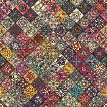 Seamless pattern. Vintage decorative elements. Hand drawn background. Islam.. Stock Illustration