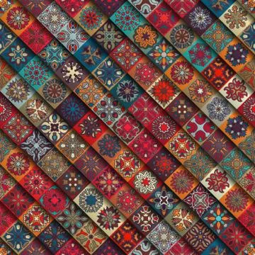 Seamless pattern. Vintage decorative elements. Hand drawn background. Islam.. 스톡 일러스트