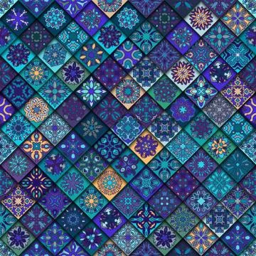 Seamless pattern. Vintage decorative elements. Hand drawn background. Islam.. 스톡 일러스트