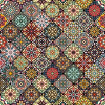 Seamless pattern. Vintage decorative elements. Hand drawn background. Islam.. Stock Illustration