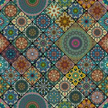 Seamless pattern. Vintage decorative elements. Hand drawn background. Islam.. Stock Illustration