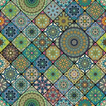 Seamless pattern. Vintage decorative elements. Hand drawn background. Islam.. Stock Illustration