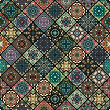 Seamless pattern. Vintage decorative elements. Hand drawn background. Islam.. Stock Illustration