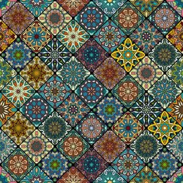 Seamless pattern. Vintage decorative elements. Hand drawn background. Islam.. Stock Illustration