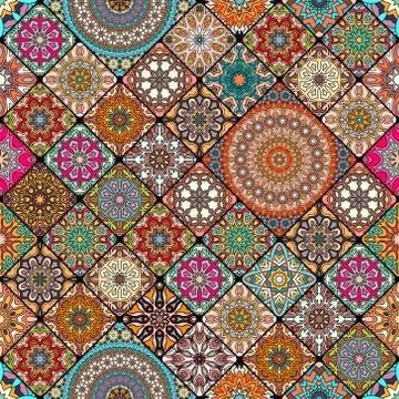 Seamless pattern. Vintage decorative elements. Hand drawn background. Islam.. Stock Illustration