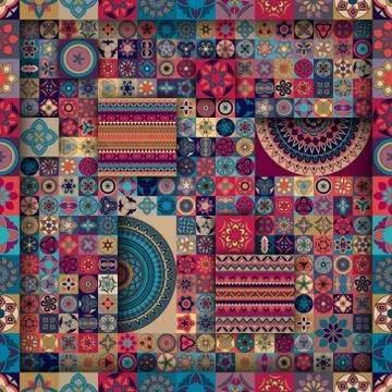 Seamless pattern. Vintage decorative elements. Hand drawn background. Islam.. 스톡 일러스트
