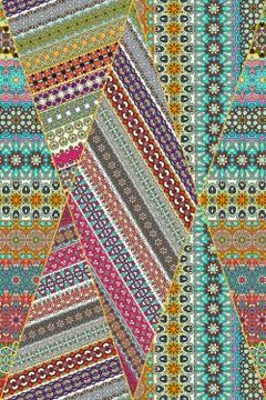 Seamless pattern. Vintage decorative elements. Hand drawn background. Islam.. Stock Illustration