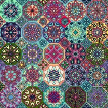 Seamless pattern. Vintage decorative elements. Hand drawn background. Islam.. Stock Illustration