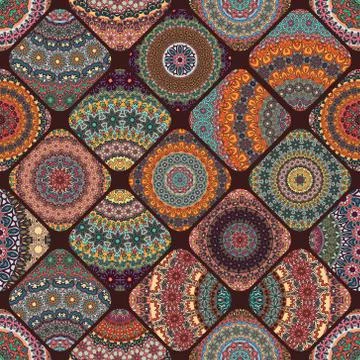 Seamless pattern. Vintage decorative elements. Hand drawn background. Islam.. Stock Illustration