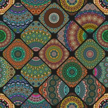 Seamless pattern. Vintage decorative elements. Hand drawn background. Islam.. 스톡 일러스트