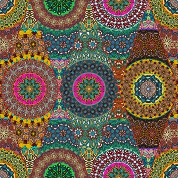Seamless pattern. Vintage decorative elements. Hand drawn background. Islam.. 스톡 일러스트