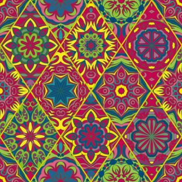 Seamless pattern, vintage decorative elements Stock Illustration