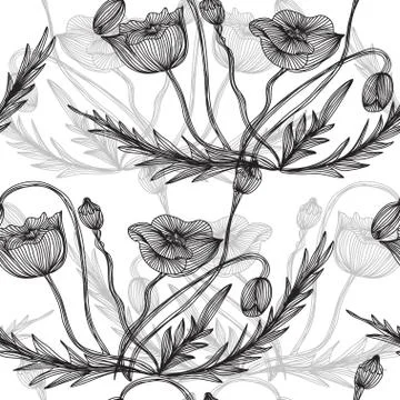 Seamless pattern with vintage flowers for invitations, cards, scrapbooking Stock Illustration