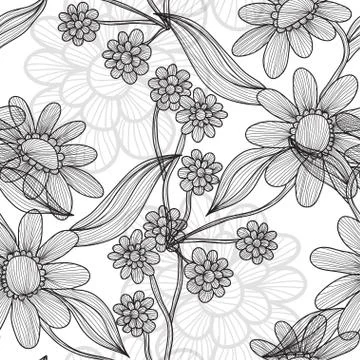 Seamless pattern with vintage flowers for invitations, cards, scrapbooking Stock Illustration
