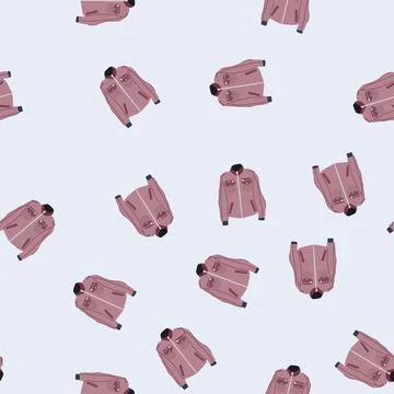 Seamless pattern vintage leather jacket male cartoon vector Stock Illustration