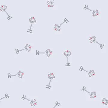Seamless pattern vintage magic key cartoon vector イラスト素材