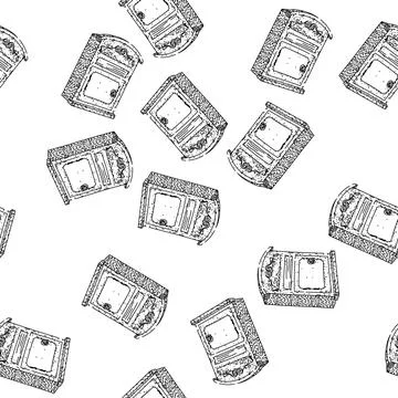 Seamless pattern Vintage mailbox receiving letters and mail communication Illustrazione stock