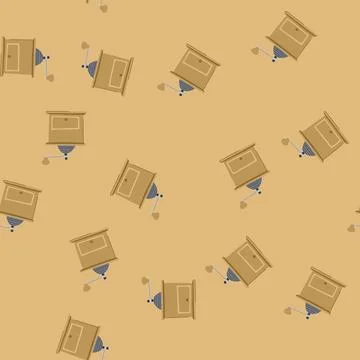 Seamless pattern vintage manual coffee grinder cartoon vector Stock Illustration