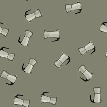 Seamless pattern vintage moka pot coffee cartoon vector 스톡 일러스트