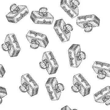 Seamless pattern Vintage music box playing melody with open lid Stock Illustration