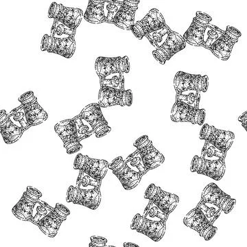 Seamless pattern Vintage opera glasses with ornamental pattern for elegant .. 库存插图