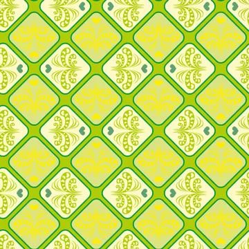 Seamless pattern with a vintage pattern of sprouting hearts Illustrazione stock
