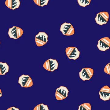 Seamless pattern vintage retro mountains badge cartoon vector 库存插图