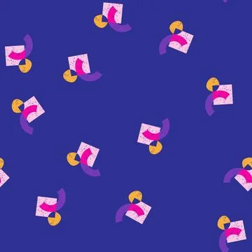 Seamless pattern vintage risograph effect cartoon vector Stock Illustration