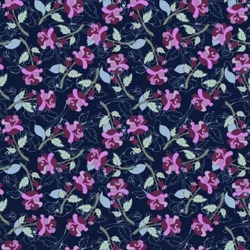 Seamless pattern with vintage roses. Stock Illustration