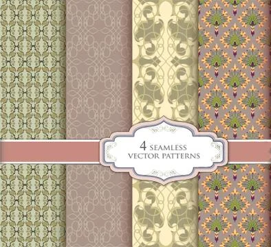 Seamless pattern vintage set. Abstract texture Geometric background Stock Illustration