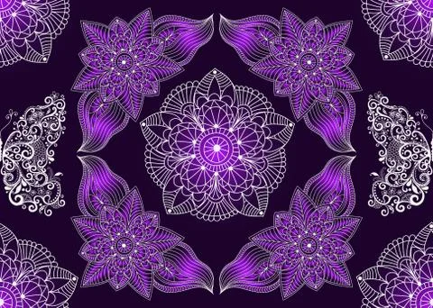 Seamless pattern with vintage shapes Stock Illustration