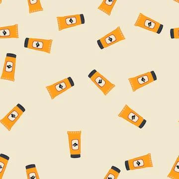 Seamless pattern vintage shoe polish cream cartoon vector Stock Illustration